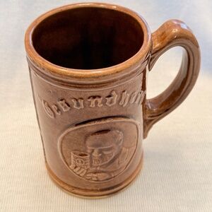 Vintage Gesundheit German Beer Stein Brown Stoneware Mug